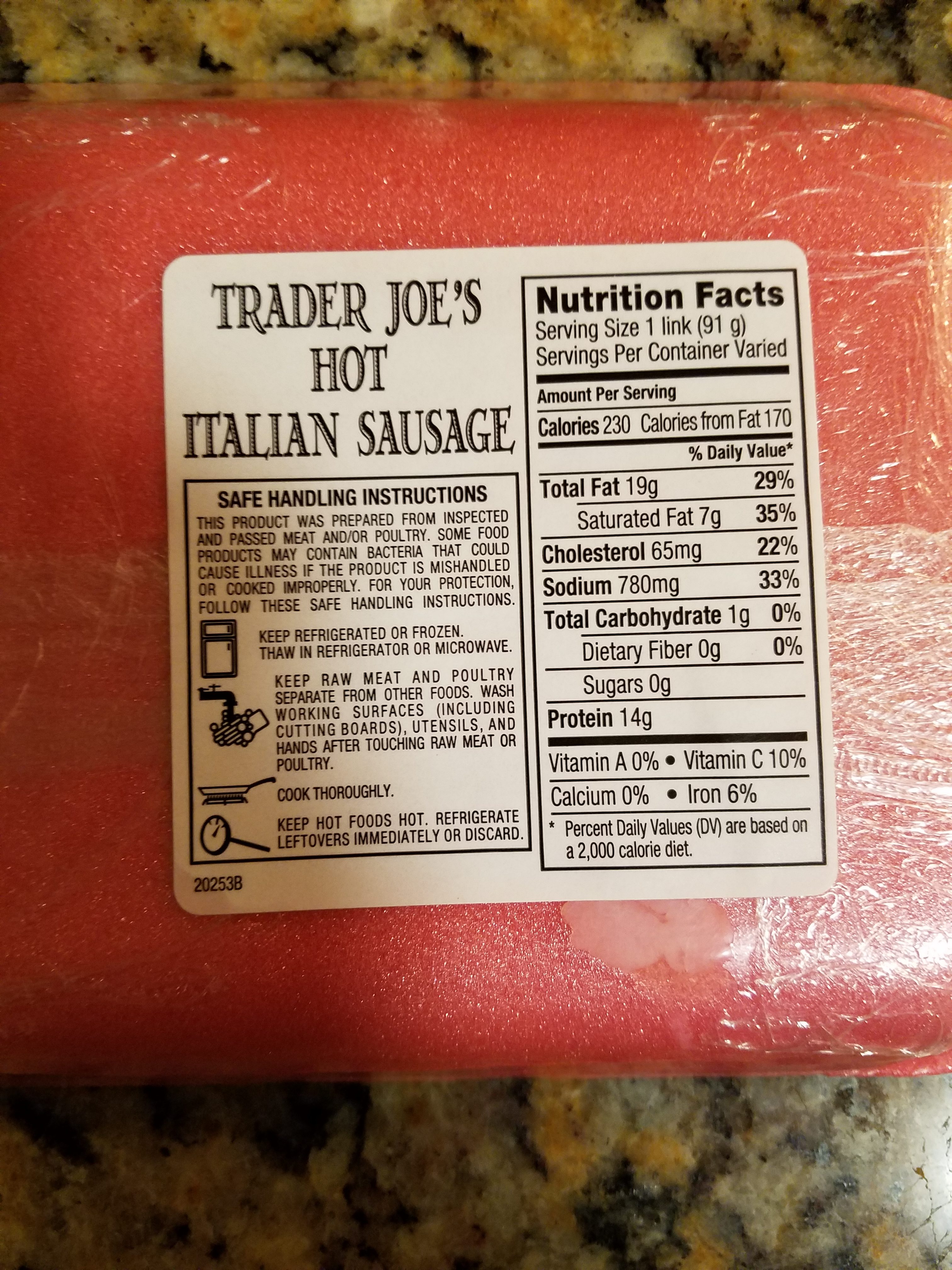 Trader Joe's Hot Italian Sausage